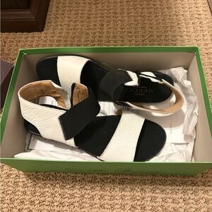 Sesto Meucci Two-Tone Black and White Sandals
